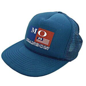 Vintage Branson Missouri Snapback Trucker Hat by Headmost Navy Blue Mesh OSFA